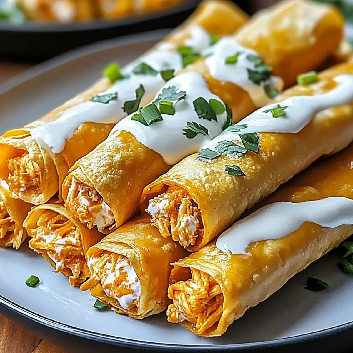 Baked Buffalo Chicken Taquitos