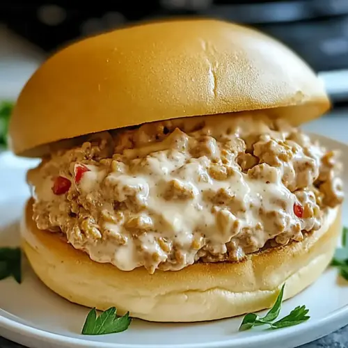 Creamy Chicken Alfredo Sloppy Joes
