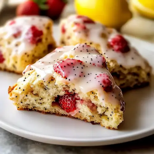 Strawberry Lemon Poppyseed Scones