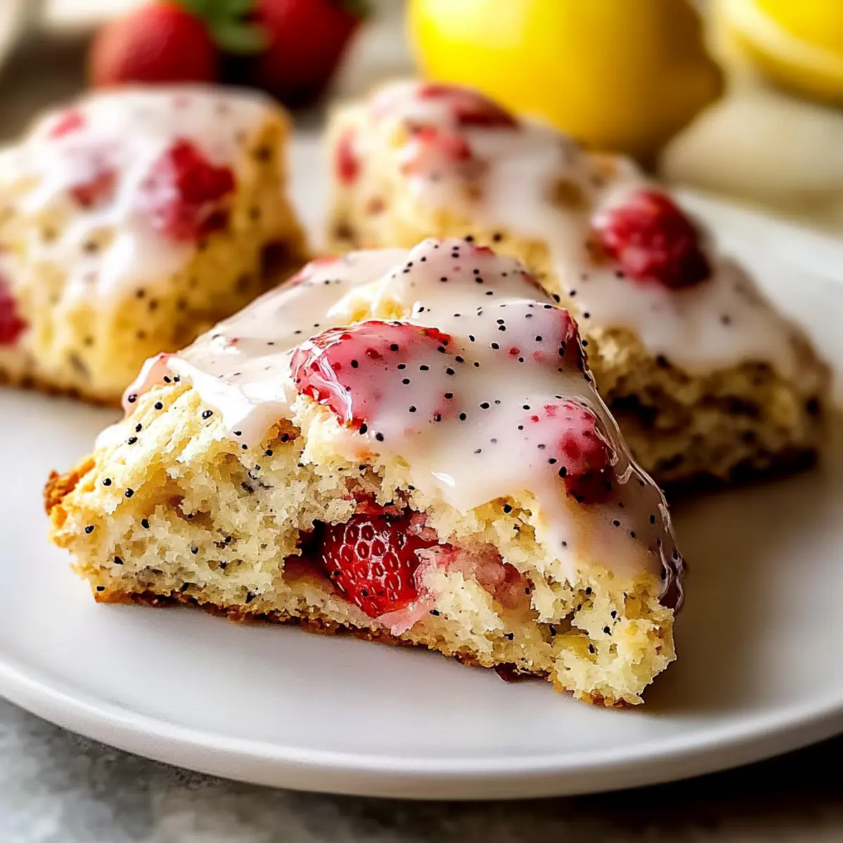 Strawberry Lemon Poppyseed Scones