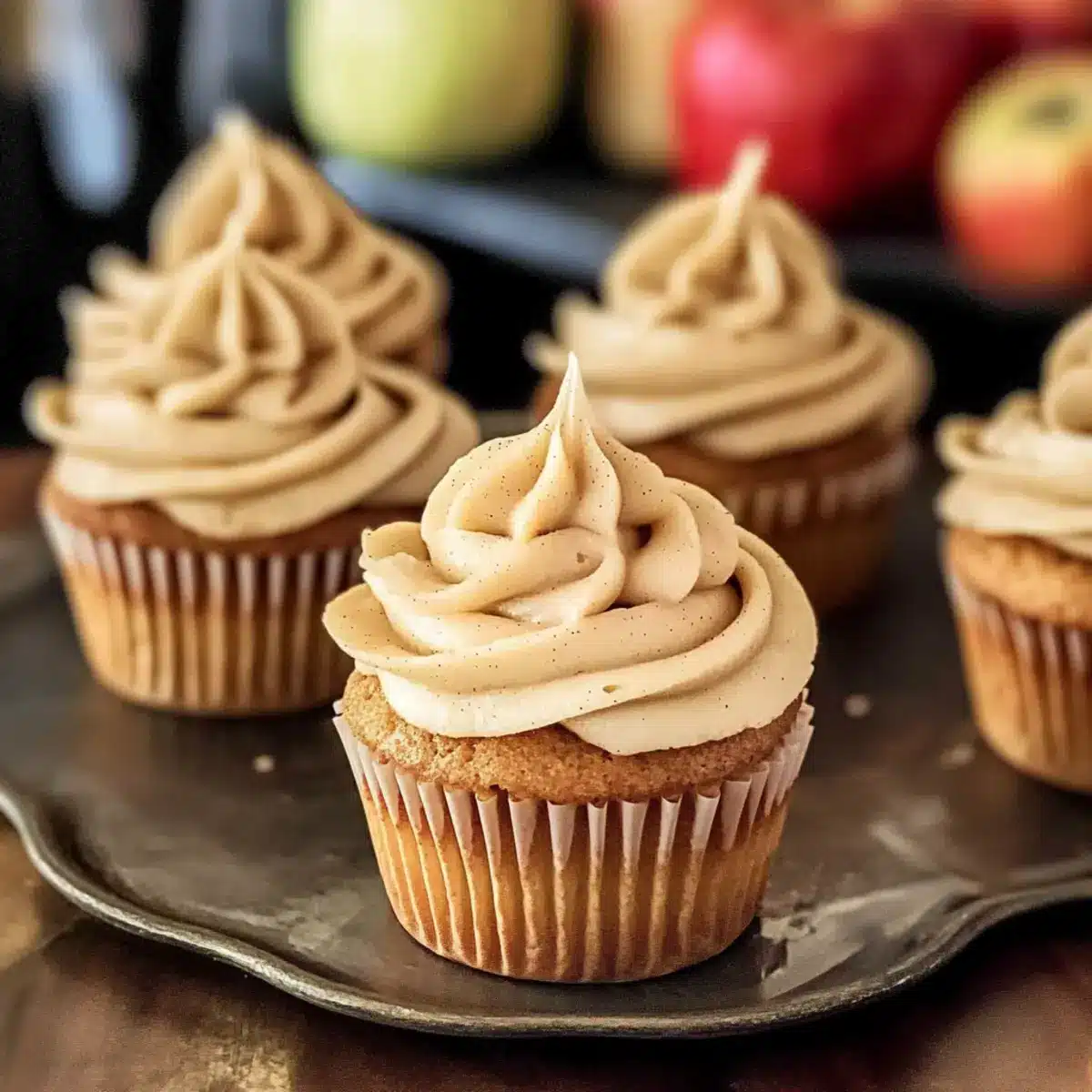 Apple Cider Cupcakes with Spiced Buttercream Frosting