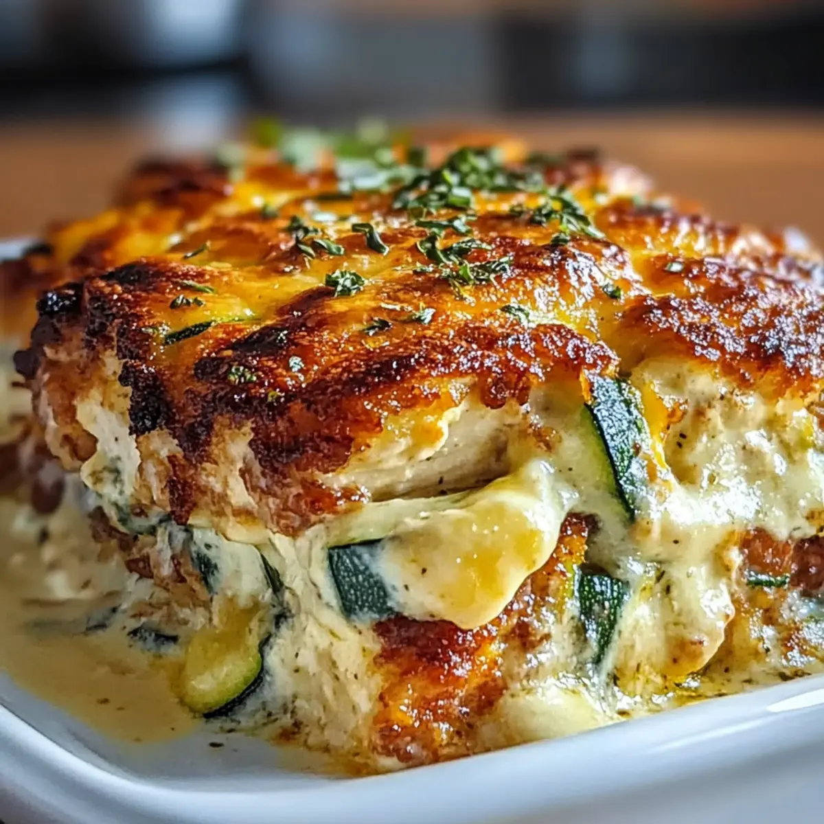 High Protein Chicken Zucchini Bake