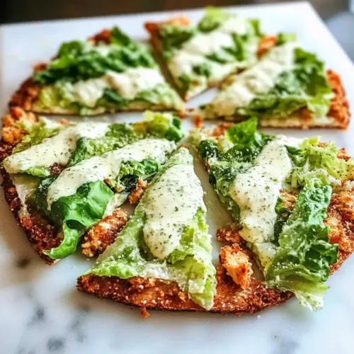 Chicken Crust Caesar Salad Pizza