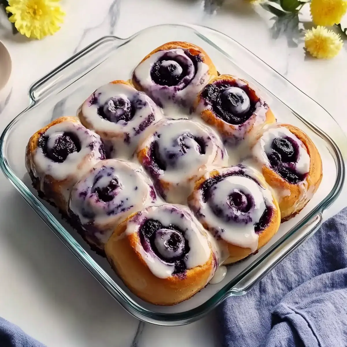 Sourdough Blueberry Cinnamon Rolls