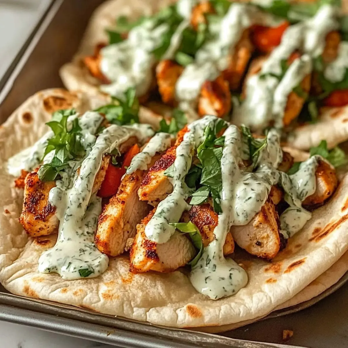 Sheet Pan Chicken Pitas with Herby Ranch