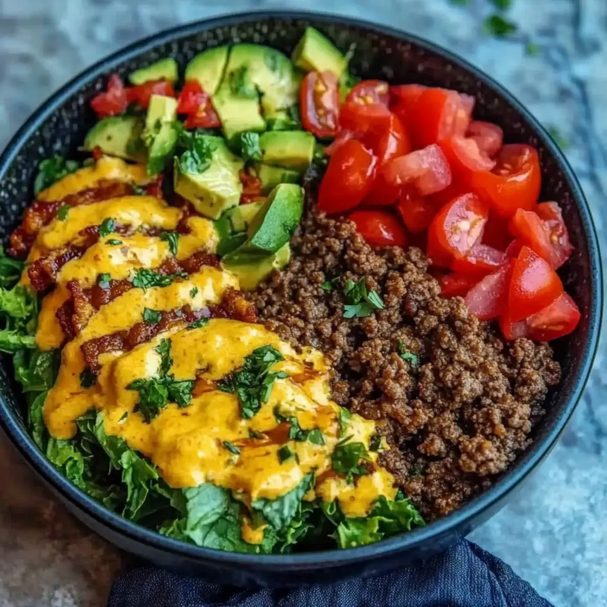 High Protein Cheeseburger Bowls