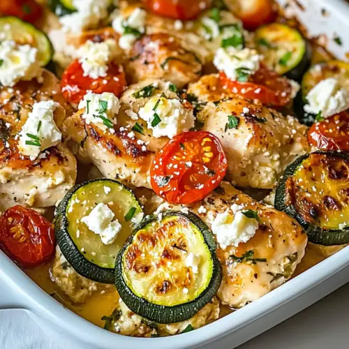 Mediterranean Chicken Zucchini Bake
