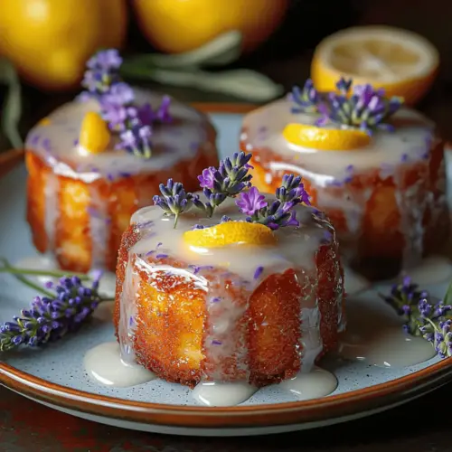 Mini Lemon Cakes with Lavender Glaze
