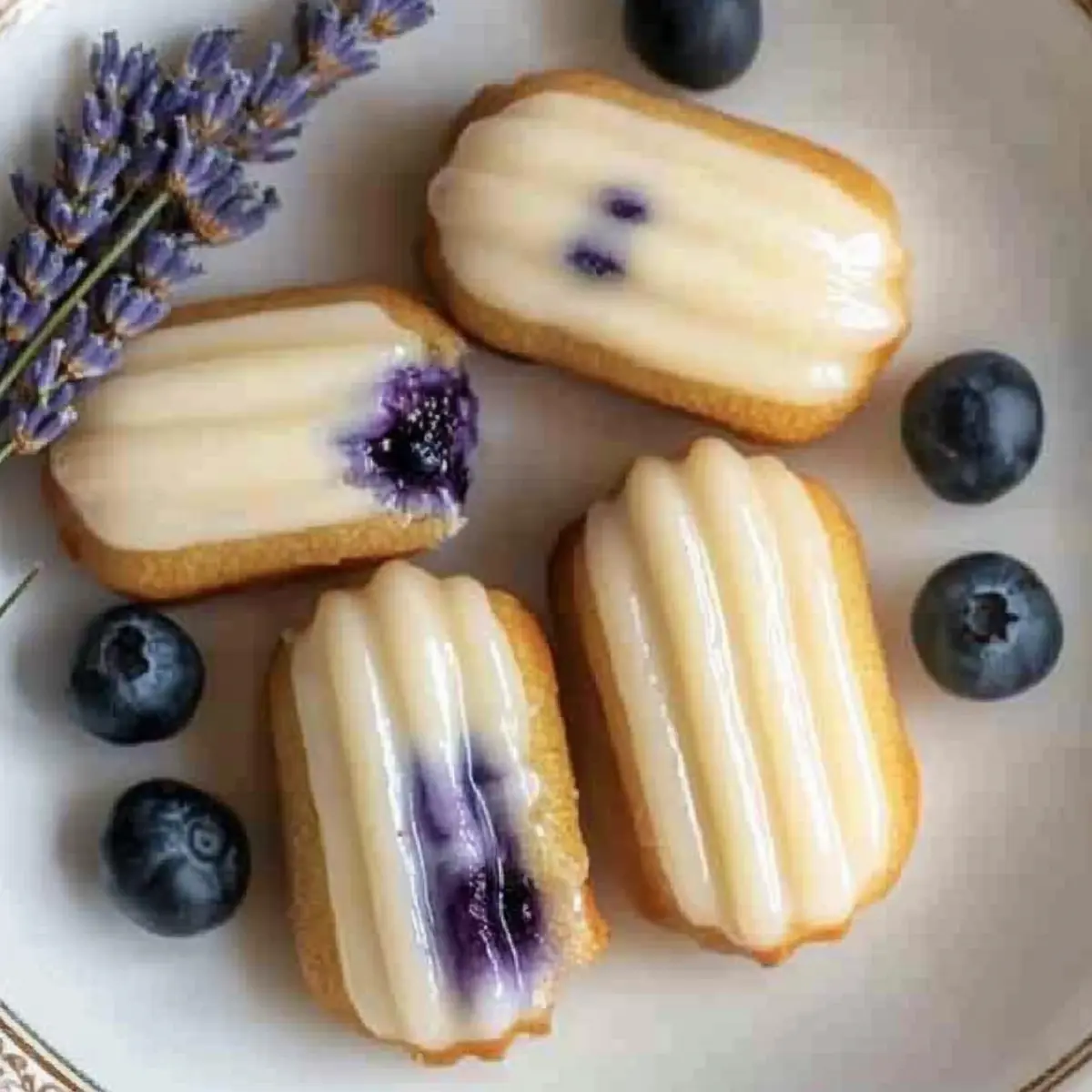 Blueberry Lavender Vegan Madeleines