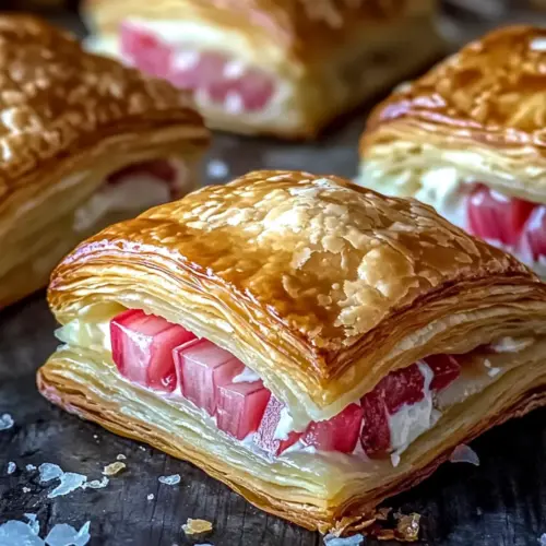 Rhubarb Cream Cheese Puff Pastries