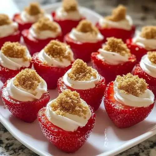 Sweetheart Cheesecake Deviled Strawberries