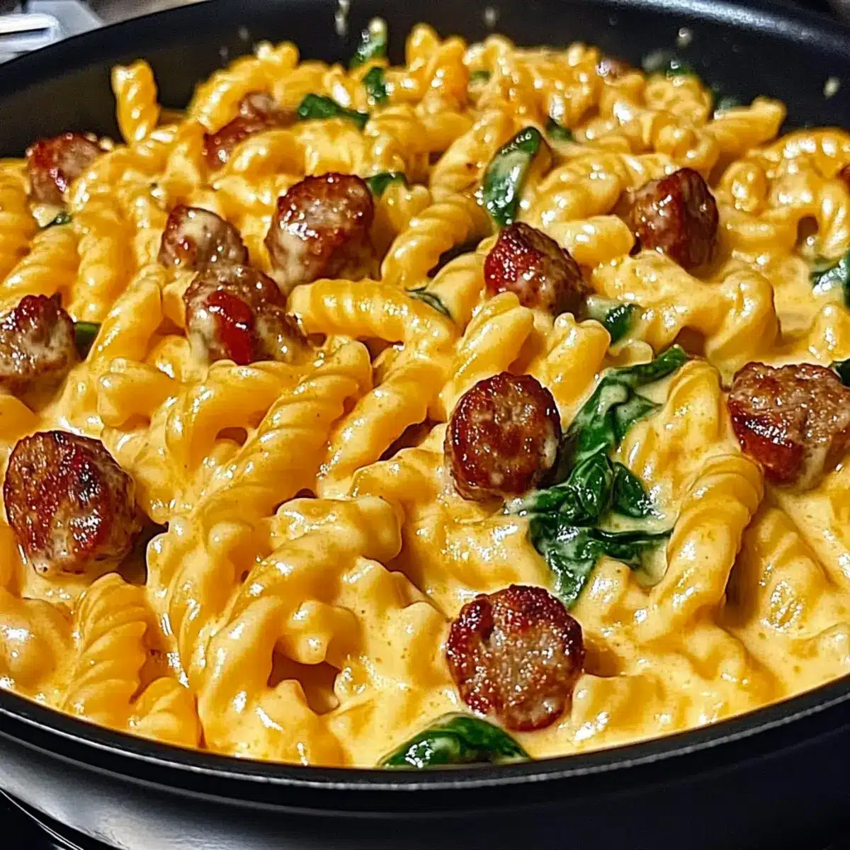 One-Pan White Cheddar Ranch Sausage Magic Pasta