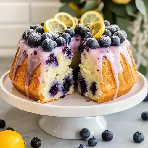 Blueberry Lemon Angel Food Cake