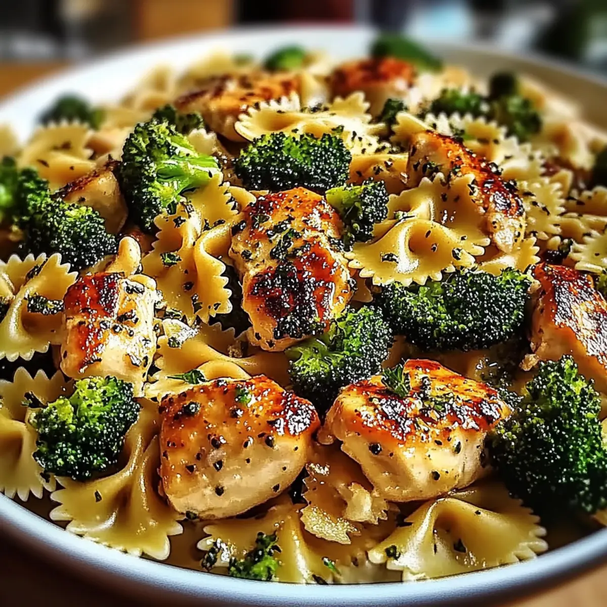 Cowboy Butter Lemon Bowtie Chicken with Broccoli