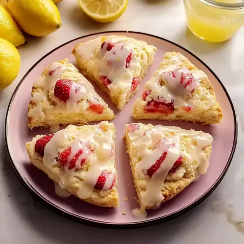 Bakery-Style Strawberry Lemon Cream Scones