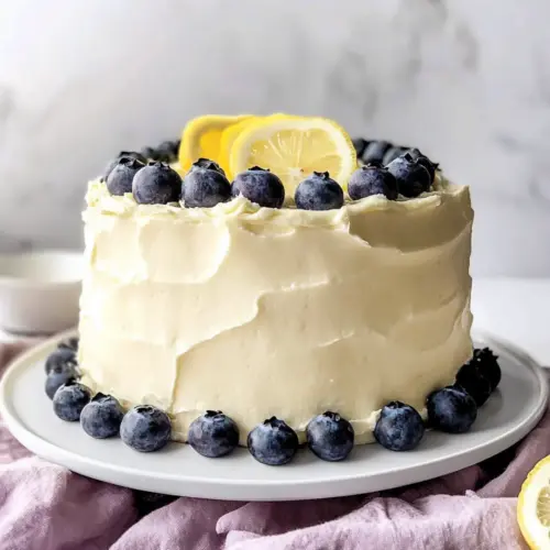 Lemon Blueberry Cake with Cream Cheese Frosting
