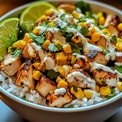 Street Corn Chicken Rice Bowl