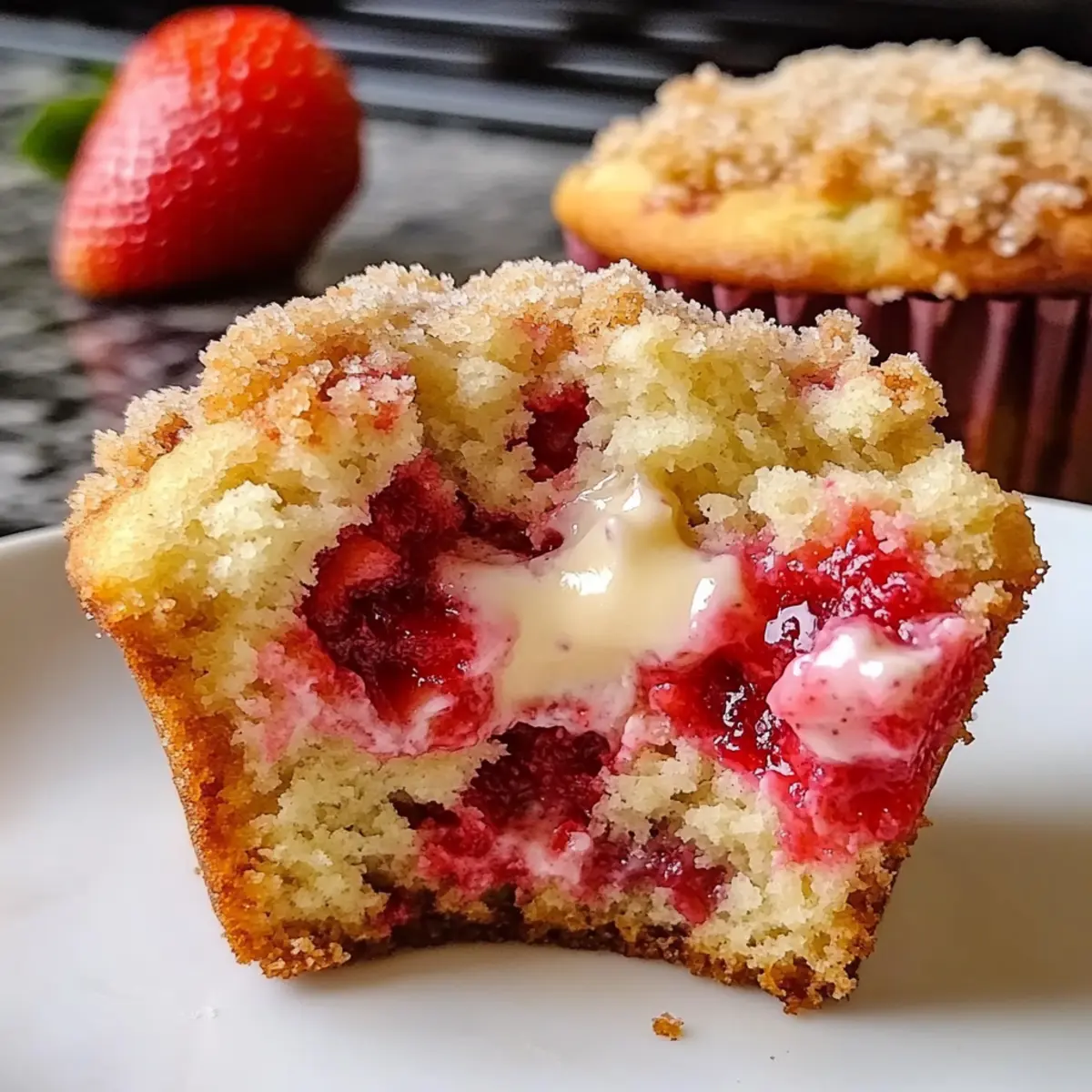 Strawberry Muffins with Cream Cheese Filling