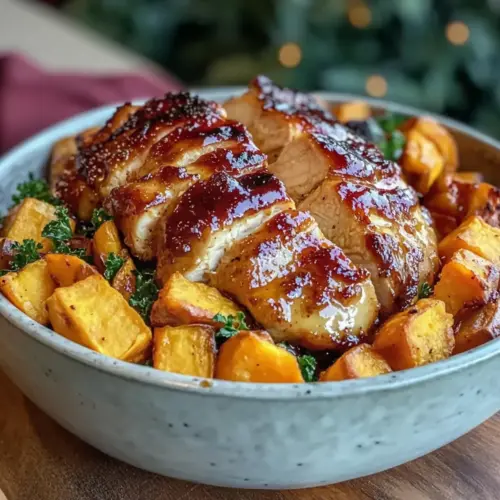 Maple Dijon Chicken Bowl Recipe with Sweet Potatoes