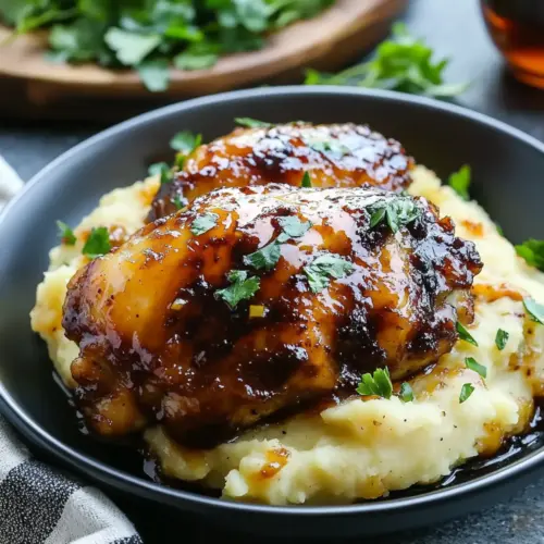 Chipotle Honey Chicken Thighs With Smoked Gouda Mashed Potatoes