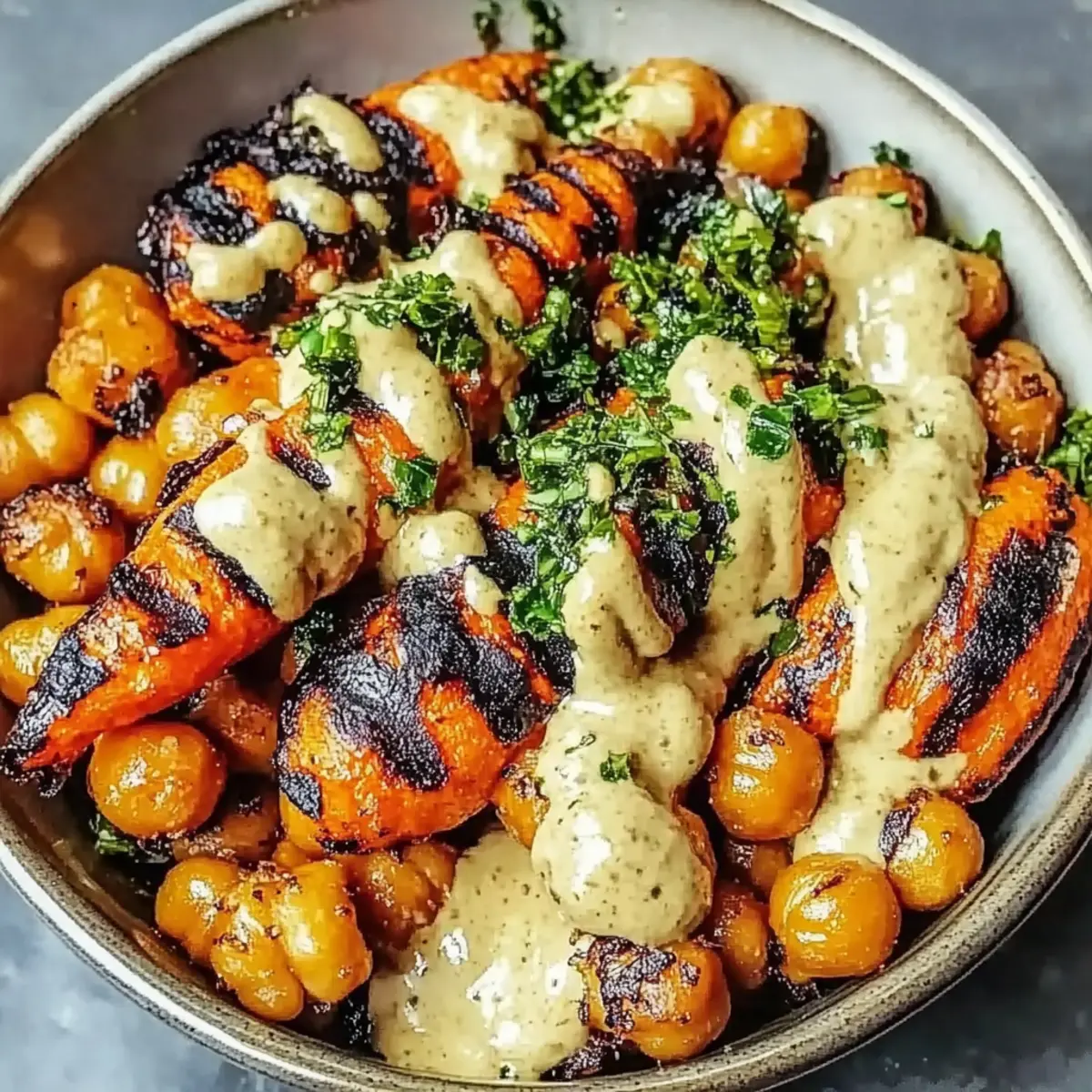 One-Pan Roasted Carrot and Chickpea Bowl