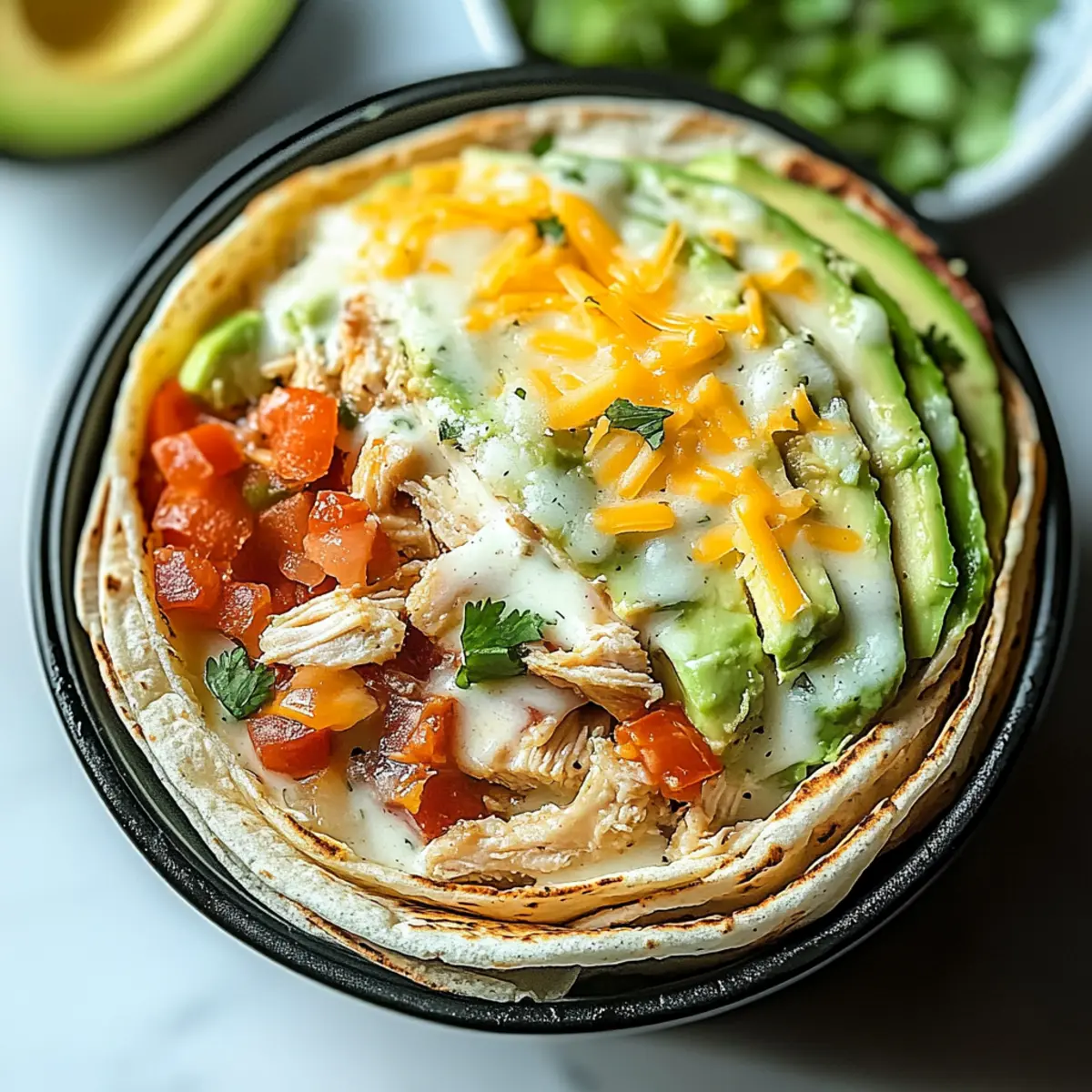 Chicken Avocado Ranch Burritos