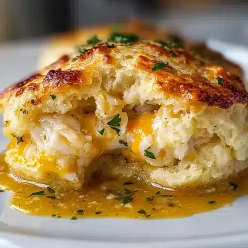 Crab Stuffed Cheddar Bay Biscuits with Lemon Butter Sauce