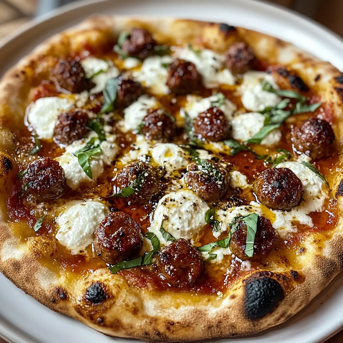 Sausage Ricotta Hot Honey Pizza