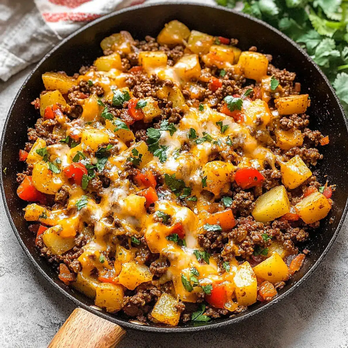 Mexican Ground Beef and Potato Skillet