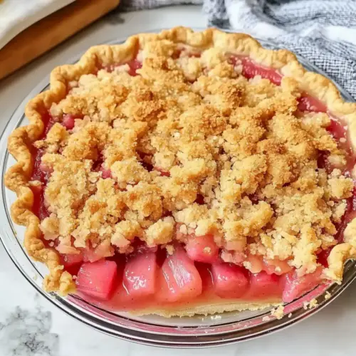 Healthy Rhubarb Crumble Pie