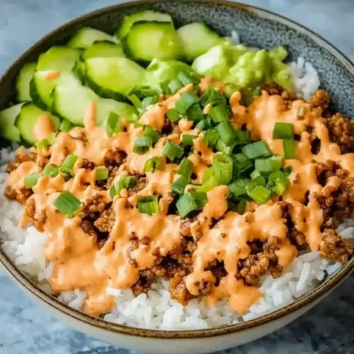 Ground Turkey Rice Bowls with Bang Bang Sauce