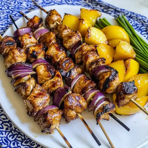 Grilled Chicken Peach Kebabs