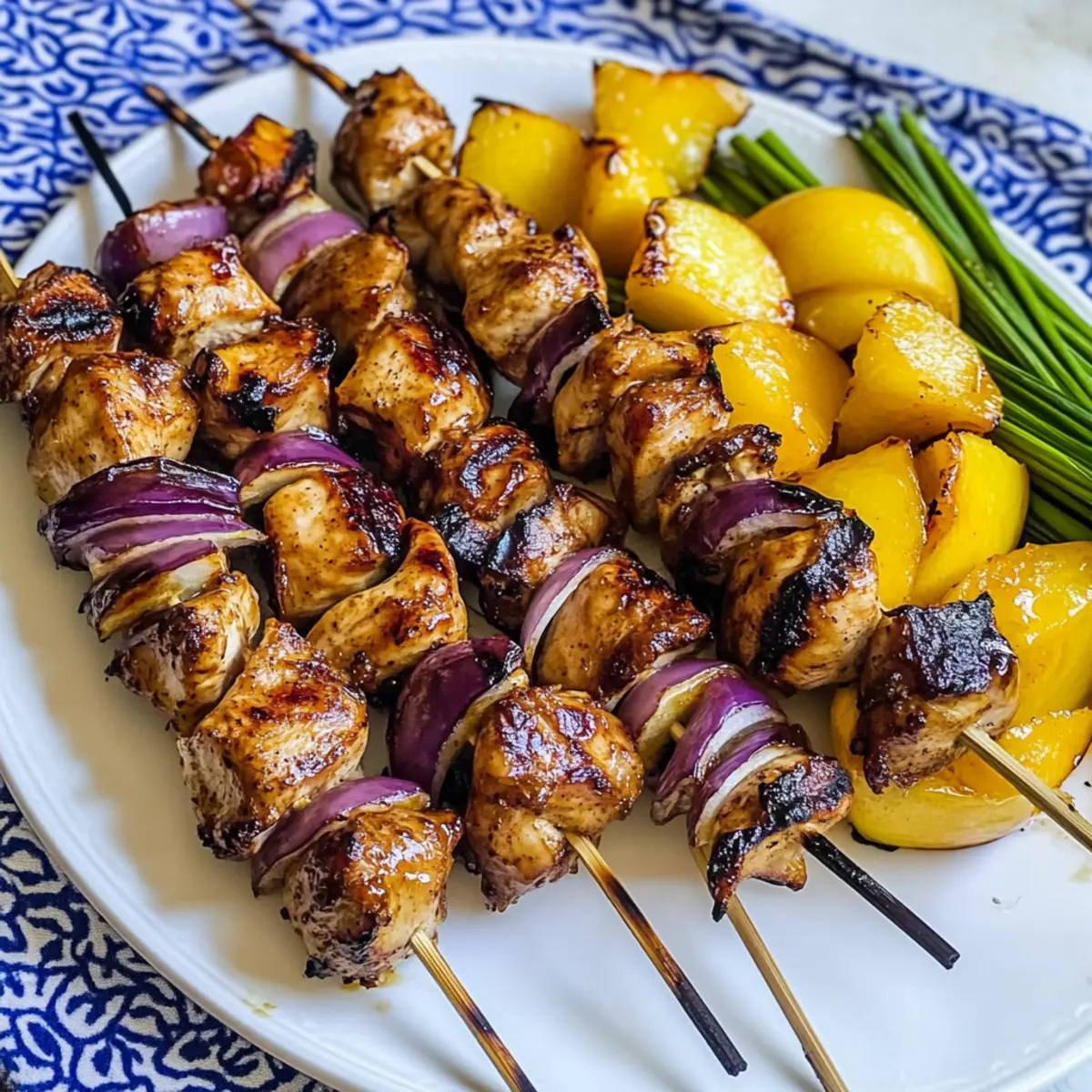 Grilled Chicken Peach Kebabs