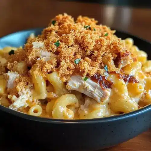 Crockpot BBQ Chicken Mac and Cheese