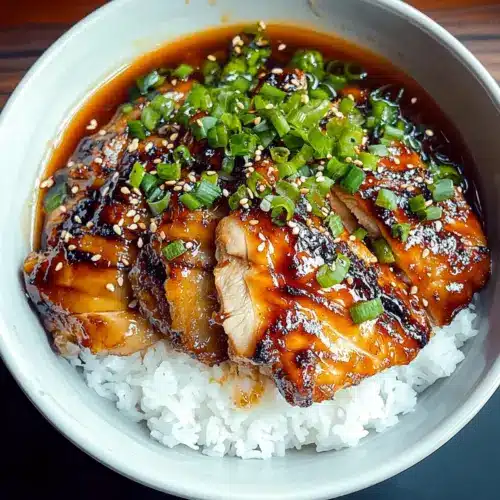 Caramelized Soy Chicken in Garlic Ginger Broth with Rice