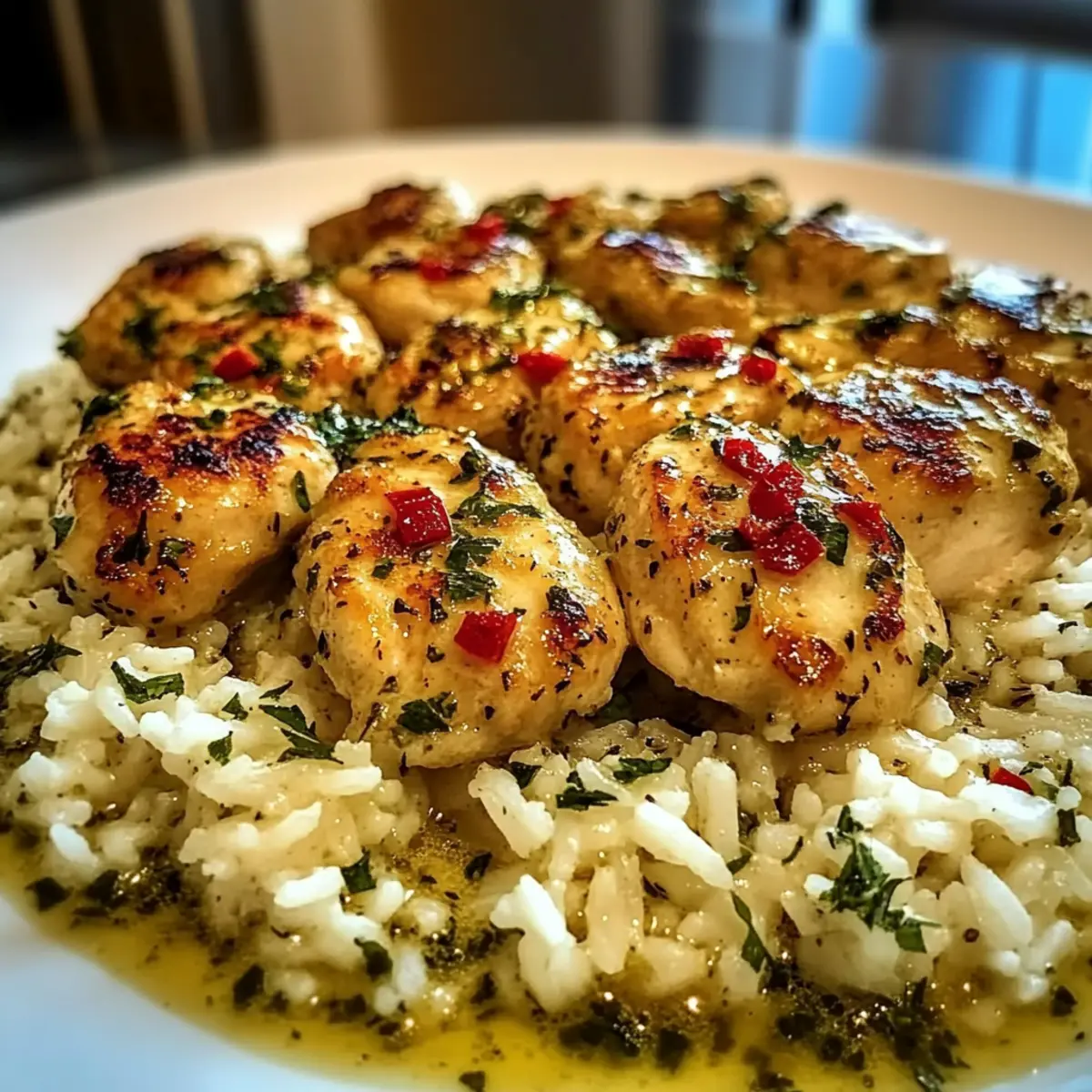 Chicken Scampi with Creamy Garlic Parmesan Rice
