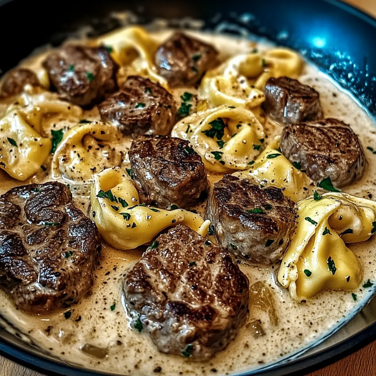 Cracked Garlic Steak Tortellini