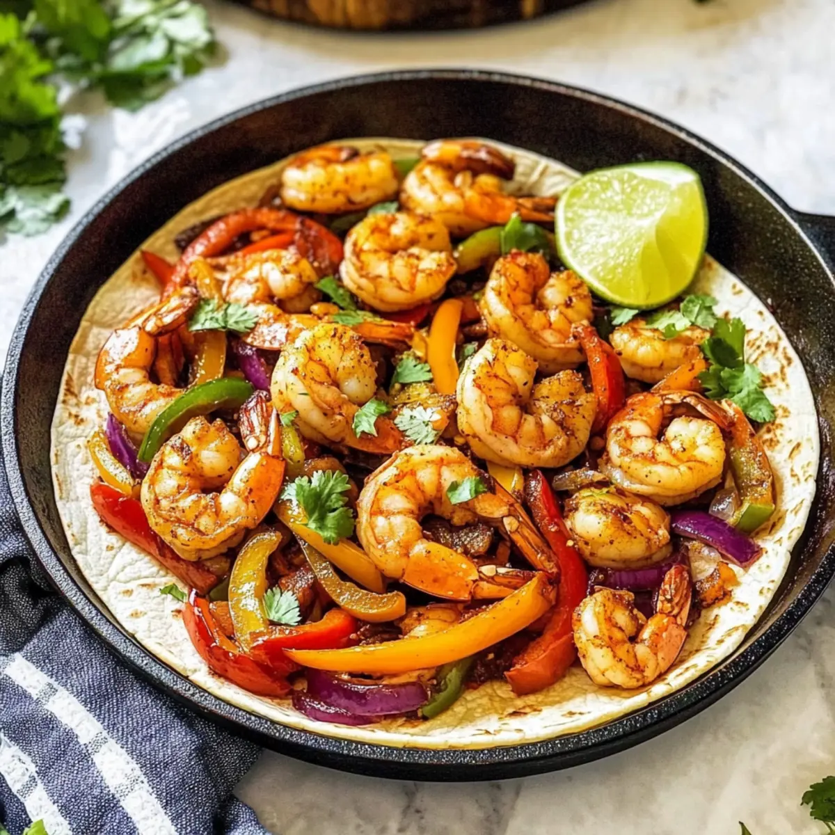 Skillet Shrimp Fajitas