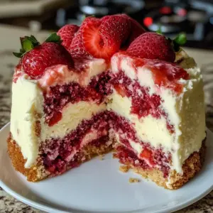 Strawberry Earthquake Cake