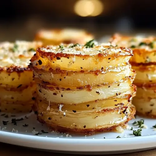 Garlic Parmesan Potato Stacks