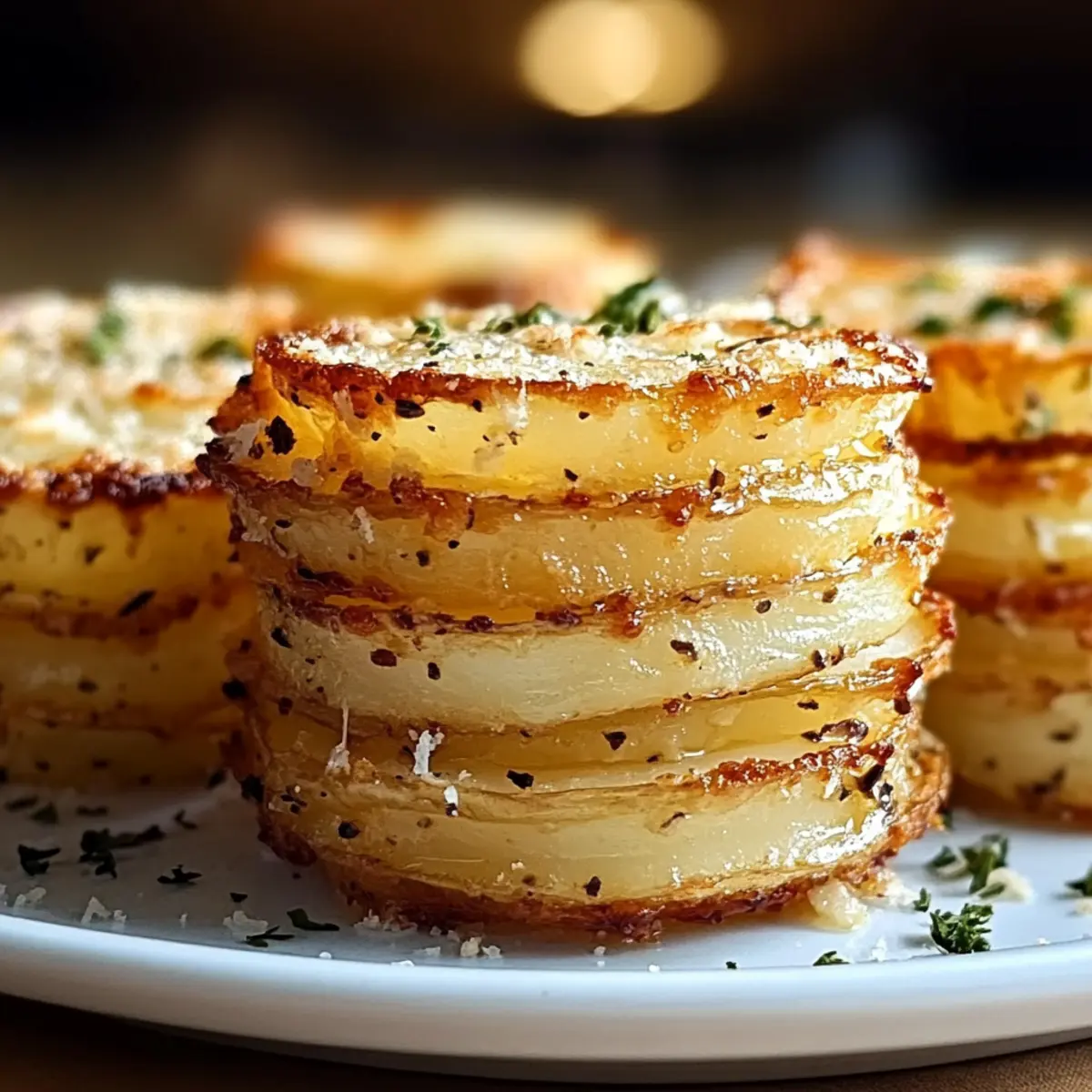 Garlic Parmesan Potato Stacks