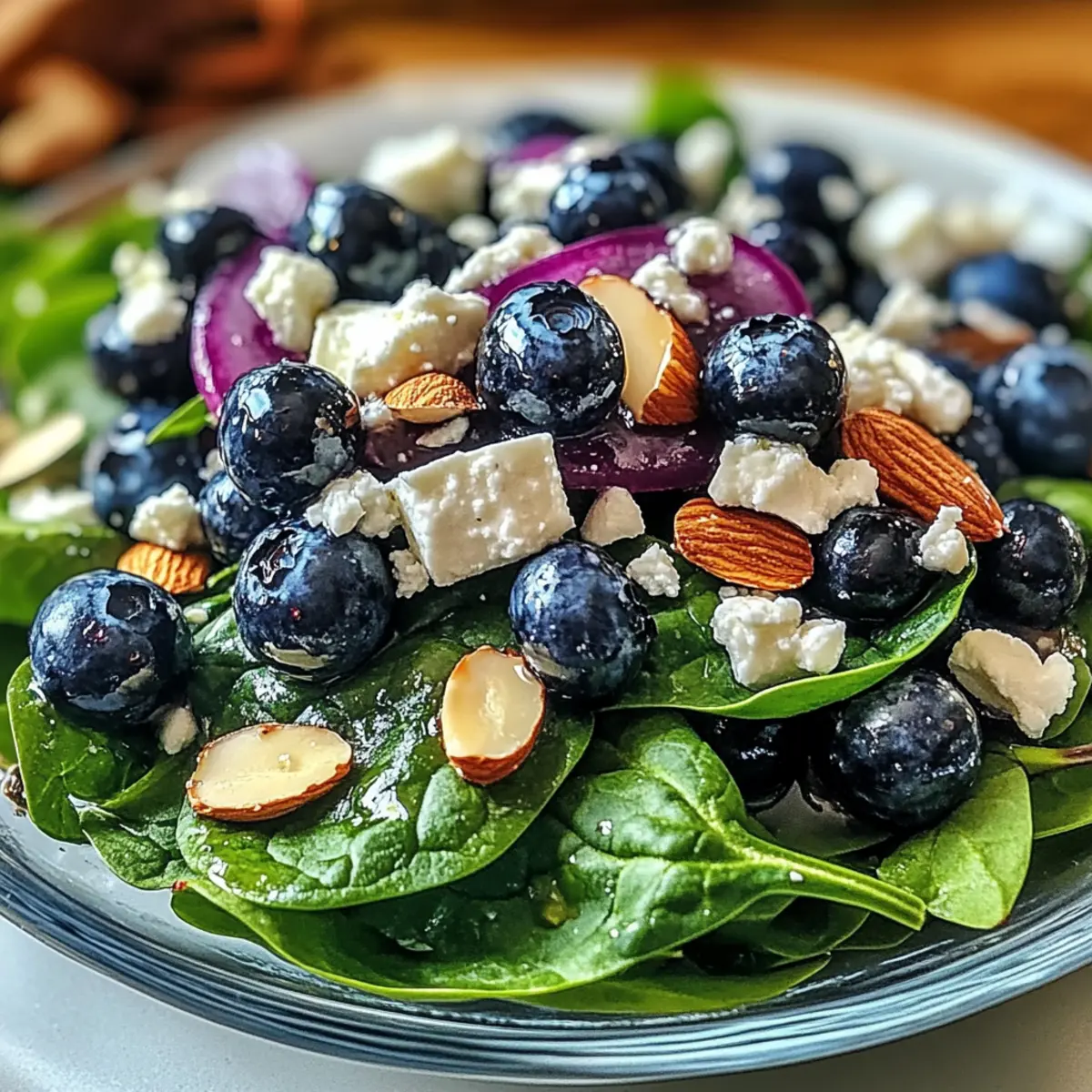 Blueberry Spinach Salad with Honey Balsamic Dressing