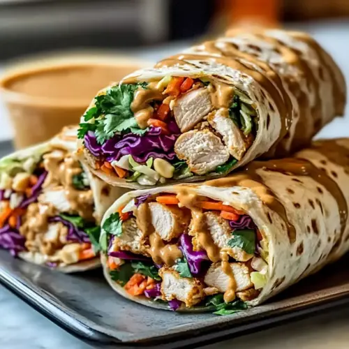 Thai Peanut Chicken Wraps