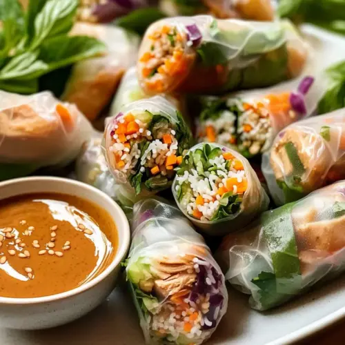 Lemongrass Chicken Rice Paper Rolls