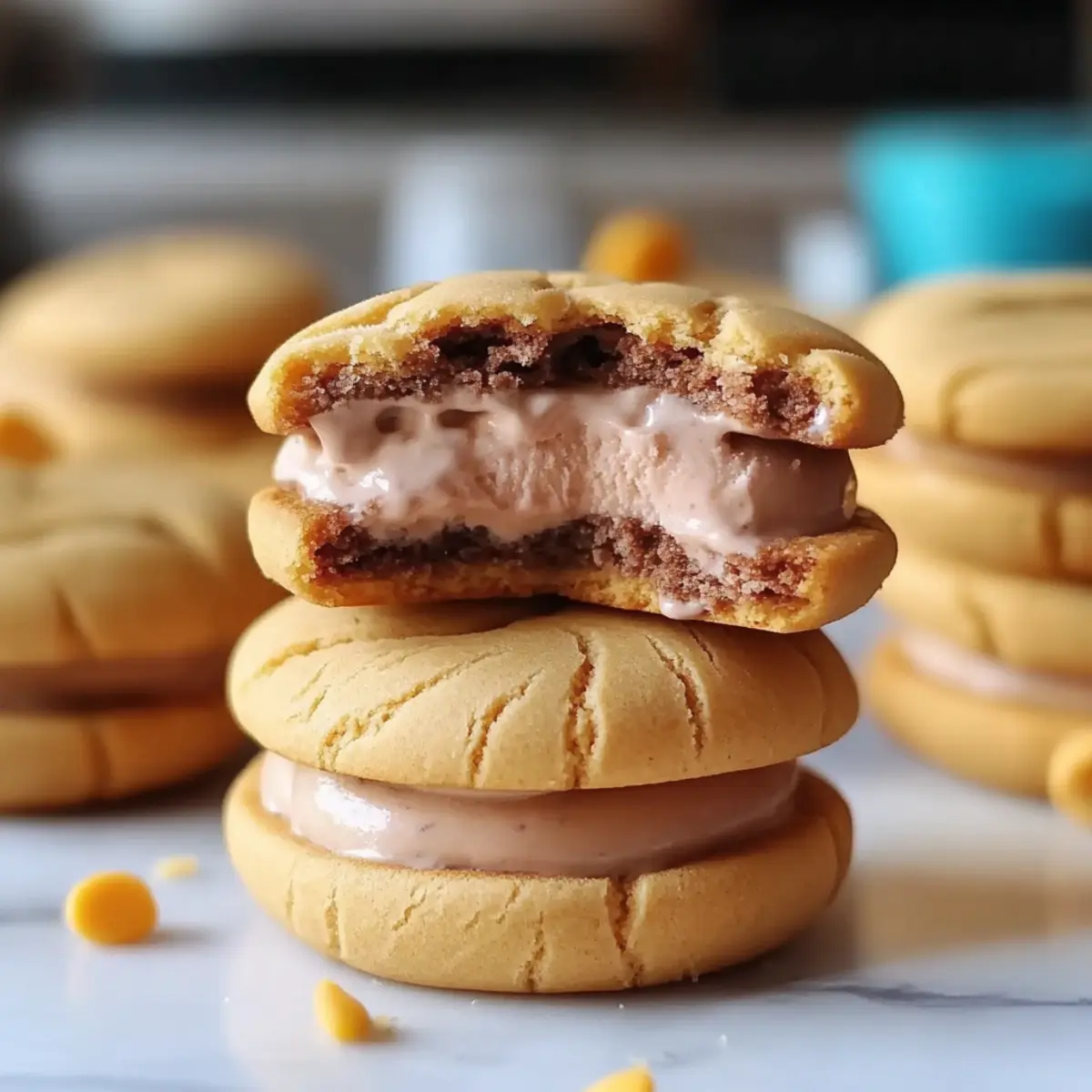 Peanut Butter Cup Ice Cream Sandwiches