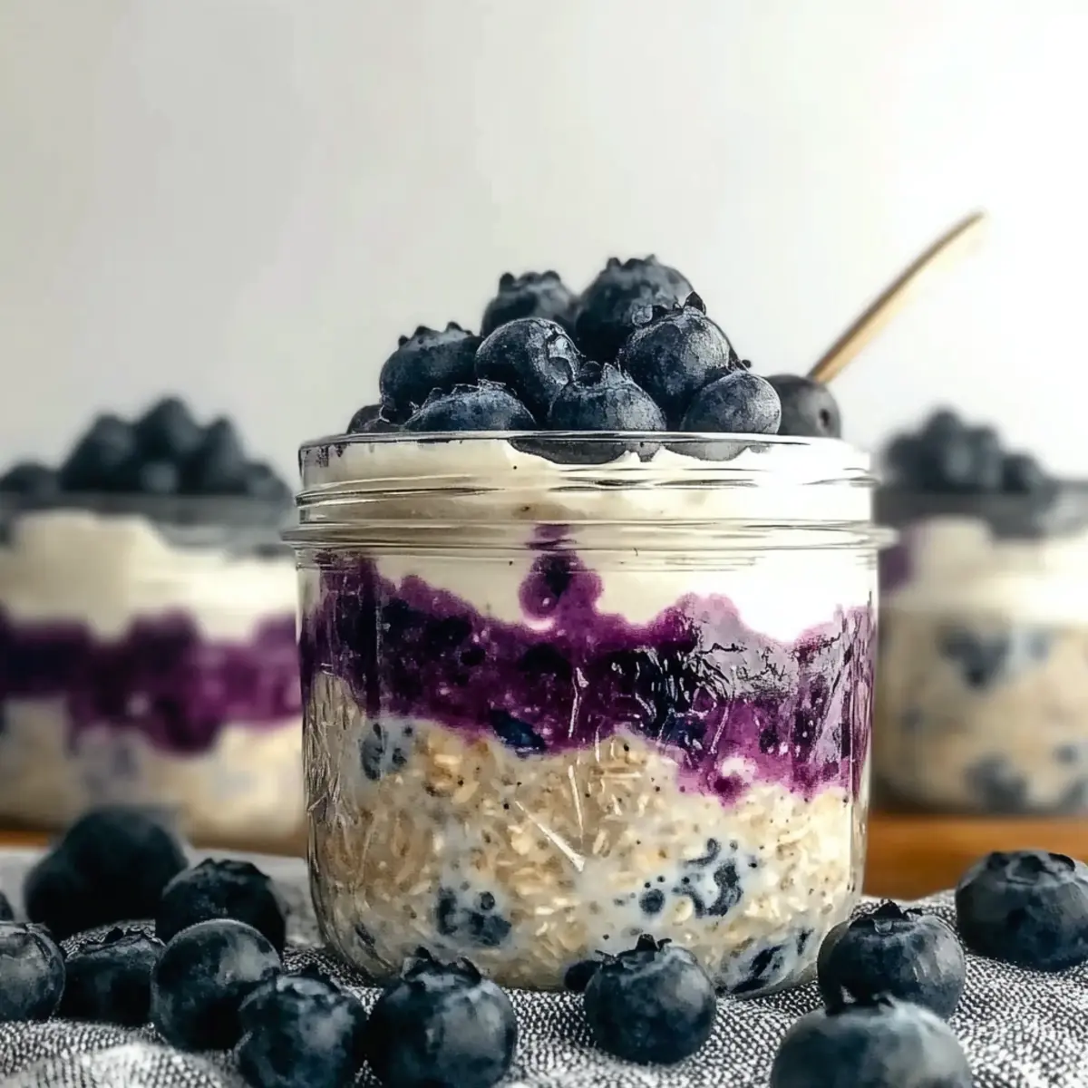 High-Protein Blueberry Cheesecake Overnight Oats