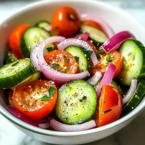 Marinated Cucumber, Onion, and Tomato Salad