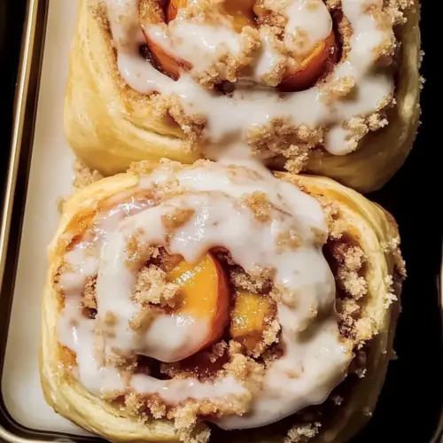 Peach Cobbler Cinnamon Rolls