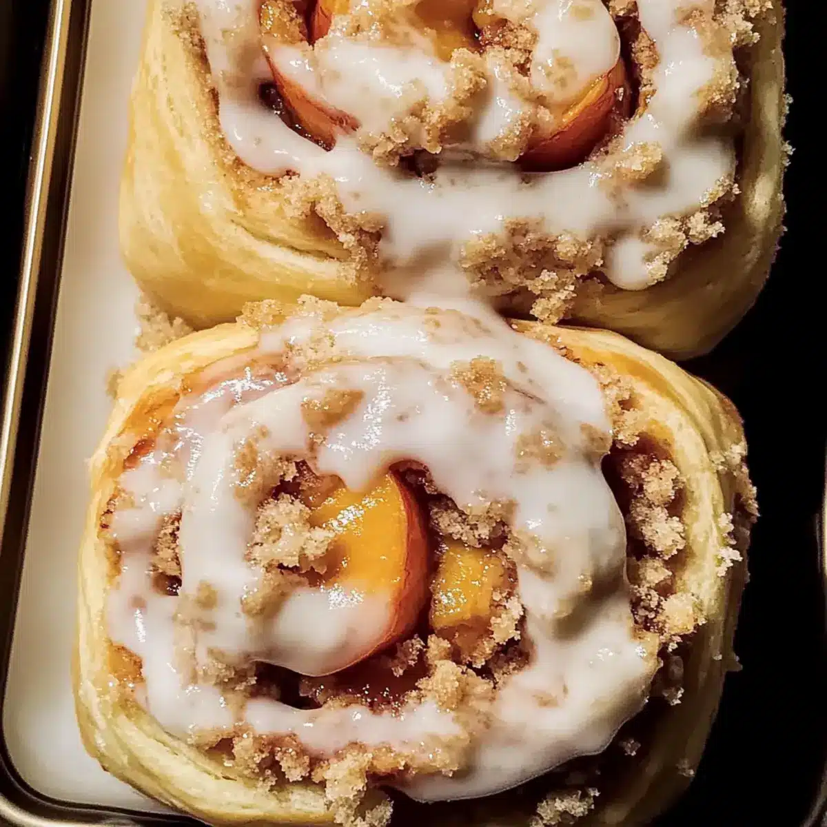 Peach Cobbler Cinnamon Rolls