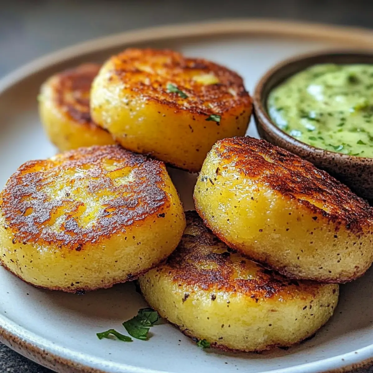 Crispy Caribbean Yucca Cakes with Garlic-Lime Mojo